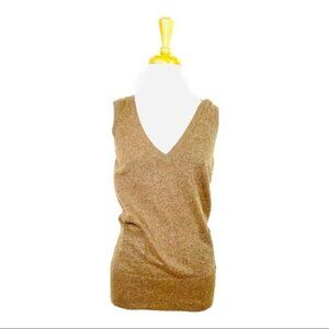 BCBGMaxazria V-neck Vest Angora Wool Blend Knit Embroidered BCBG Logo Womens M